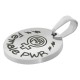 Stainless Steel 304 Charm Round "Female Power" 15mm Ø1.2mm