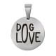 Ανοξείδωτο Ατσάλι 304 Μοτίφ Στρογγυλό “DOG LOVE” 15mm/1.5mm