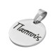 Stainless Steel 304 Charm Round "Παππούς" 15mm Ø1.2mm