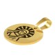 Stainless Steel 304 Charm Round with Virgin Mary 15mm/1.5mm