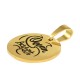 Stainless Steel 304 Charm Round “Ocean Addict” 15mm/1.5mm