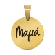 Charm rond en Acier Inoxydable 304 Μαμά 15 mm Ø1.2 mm
