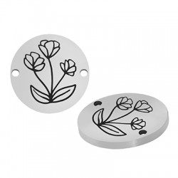 Stainless Steel 304 Connector Round Flowers 15mm/1.5mm