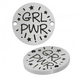 Intercalaire Rond “Girl" 15mm  (Ø1.2mm) en Acier Inoxydable 304