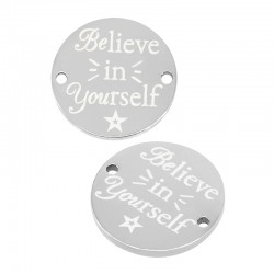 Connettore Rotondo in Acciaio Inossidabile 304 "Believe" 15 mm/1,5 mm