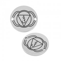 Connettore in Acciaio Inossidabile 304 Chakra del Terzo Occhio Om 15 mm