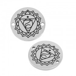 Connettore in Acciaio Inossidabile 304 Chakra della Gola Fiore 15 mm