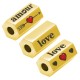 Tube Hexagone "love" avec Émail 15x8mm (Ø3mm) en Acier Inoxydable 304
