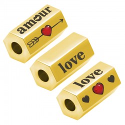 Tubo in Acciaio Inossidabile 304 Smaltato"love" 15x8mm Ø3mm