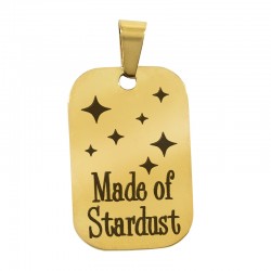 Targhetta in Acciaio Inossidabile 304 "Made of Stardust" 16,5x25 mm/1,5 mm