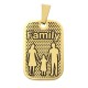 Pendentif Étiquette "Family" 16.5x25mm/1.5mm en Acier Inoxydable 304