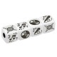 Stainless Steel Bead Cube with Music Designs 10mm Ø5mm