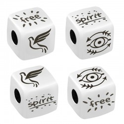 Ανοξείδωτο Ατσάλι Xάντρα Κύβος "free spirit" Μάτι 10mm Ø5mm