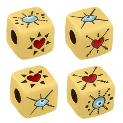 Cubetto in Acciaio Inossidabile Smaltatocon Cuore 10 mm Ø5 mm