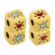 Cubo de Acero Inoxidable con Ojos y Corazones Esmaltados 10x10mm (Ø5mm)
