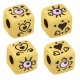Perle Cube avec Œil Porte-Bonheur & Émail 10mm (Ø5mm) en Acier Inoxydable