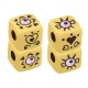 Enameled Stainless Steel Bead Cube with Evil Eye 10mm Ø5mm