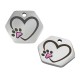 Acciaio Inossidabile 304 SmaltatoEsagono con Cuore e Zampa 15x13 mm