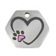 Enameled Stainless Steel 304 Hexagon with Heart Paw 15x13mm