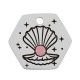 Enameled Stainless Steel 304 Hexagon with Shell Pearl 15x13mm