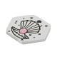 Breloque Hexagone avec Perle de Coquillage & Émail 15x13mm en Acier Inoxydable 304