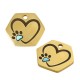 Enameled Stainless Steel 304 Hexagon with Heart Paw 15x13mm