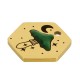 Colgante de Acero Inoxidable 304 Hexagono con Seta Esmaltada 15x13mm