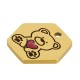 Esagono in Acciaio Inossidabile 304 Smaltatocon Cuore Orso 15x13 mm