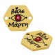 Stainless Steel 304 Hexagon March with Evil Eye 15x13mm/1.1mm