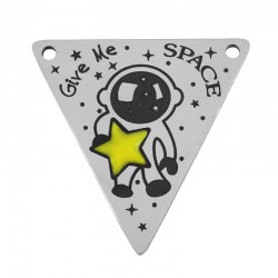 Triangolo in Acciaio Inossidabile 304 Smaltatocon astronauta 25 mm/1,3 mm