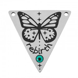 Intercalaire Triangle avec Émail 25mm/1.3mm en Acier Inoxydable 304