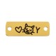 Stainless Steel 304 Connector with Cat & Heart 18x6mm/1.1mm