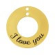 Breloque Cercle "love you" avec 2 trous 25mm en Acier Inoxydable 304