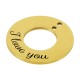 Stainless Steel 304 Charm Circle “love you” with 2 Holes 25mm
