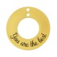 Stainless Steel 304 Charm Circle “the best” with 2 Holes 25mm