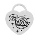 Ciondolo a Forma di Cuore in Acciaio Inossidabile 304 "WOW" con labbra 13,5x13,4 mm
