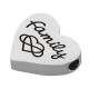 Stainless Steel 305 Slider Heart Family 13x15mm/3.5mm Ø2mm
