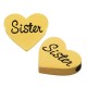 Stainless Steel 305 Slider Heart Sister 13x15mm/3.5mm Ø2mm
