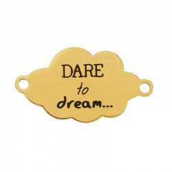 Intercalaire Nuage "Dare to dream" 11x20mm en Acier Inoxydable 304