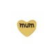 Slider in Acciaio Inossidabile 304 a Forma di Cuore "mum" 8x9 mm/3,5 mm Ø2 mm