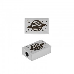 Passant Rectangle avec Planète 12x8mm (Ø2mm) en Acier Inoxydable 304