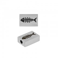 Passant Rectangle avec Poisson 12x8mm (Ø2mm) en Acier Inoxydable 304