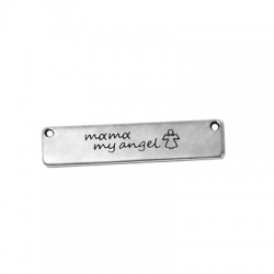 Colgante Chapa de Zamak "mama my angel" 49x11mm (Ø1.8mm)