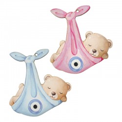 Wooden Pendant Baby Bear 85x90mm