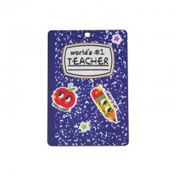 Wooden Pendant Notebook "Best Teacher" 52x75mm/3mm Ø3mm