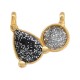 Enameled Zamak Charm Geometric ~14x12mm/3.7mm