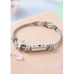 Tube Hexagonal en Laiton Émaillé « I LOVE YOU MOM » 8 x 19 mm Ø 5 mm