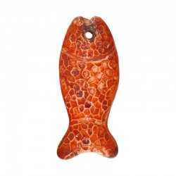 Colgante de cerámica esmaltada con forma de pez 70 x 30 mm