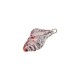 Enameled Ceramic Pendant Black Dalia Shell 24x47mm