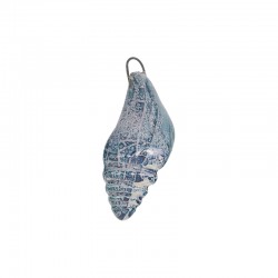 Pendentif en Céramique Émaillée Coquillage vert 24 x 47 mm